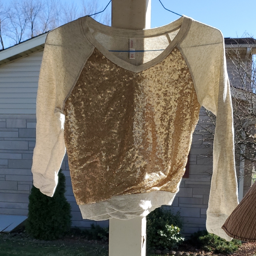 Gold Sequin Women's Top